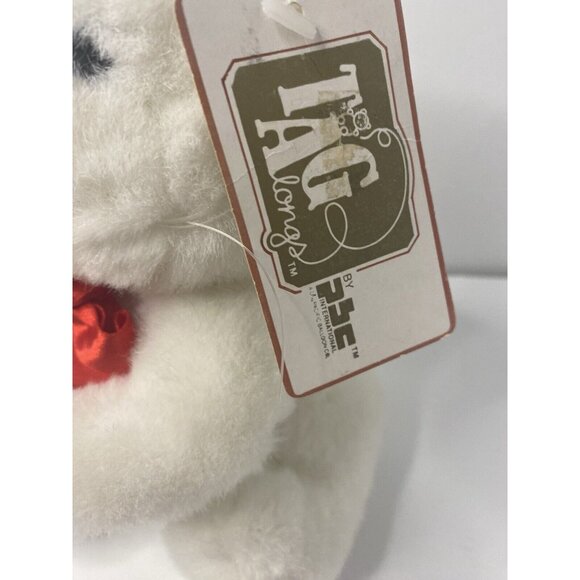 PBC International White Cat 7” Plush Tag Alongs Red Bow Blue Eyes W/ Tag - Picture 2 of 8